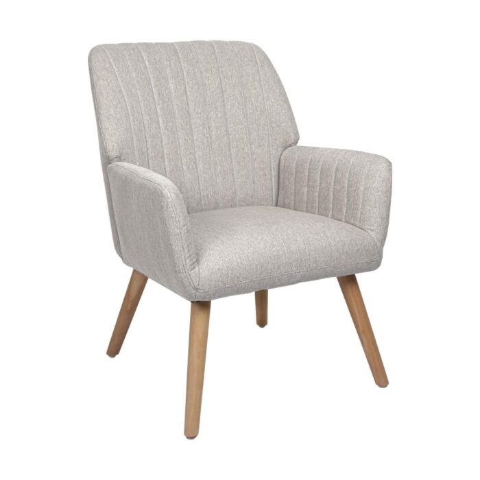 Oikiture Armchair Lounge Sofa Chair Fabric Accent Chairs Armchairs Couches Beige - Image 6