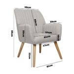 Oikiture Armchair Lounge Sofa Chair Fabric Accent Chairs Armchairs Couches Beige - Image 8
