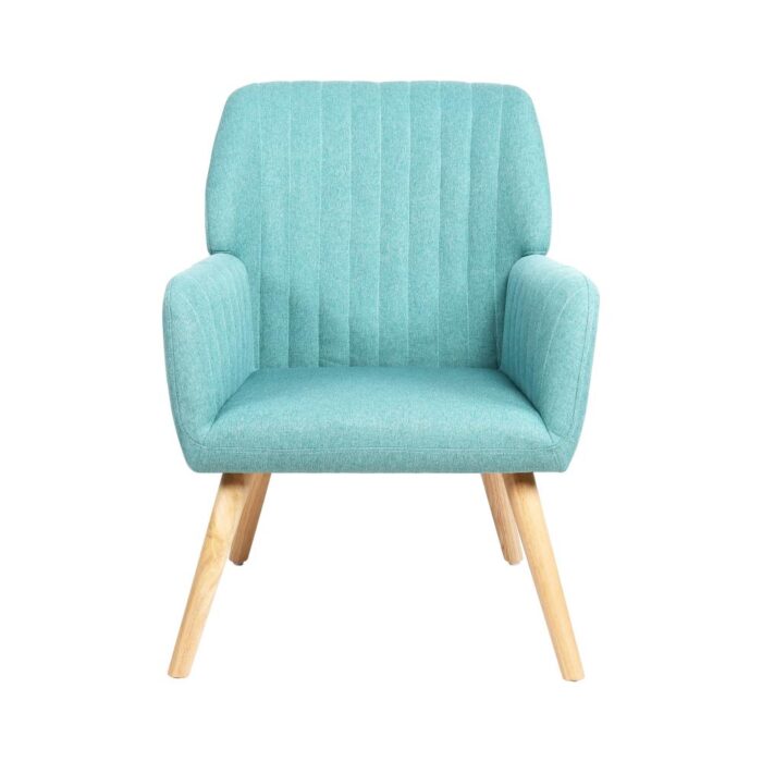Oikiture Armchair Fabric Couches Blue - Image 2