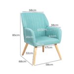 Oikiture Armchair Fabric Couches Blue - Image 5