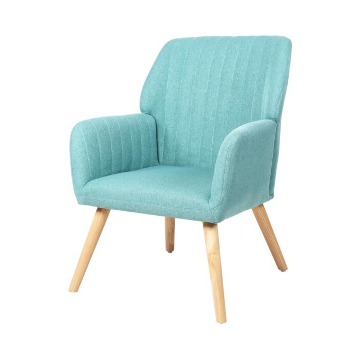 Oikiture Armchair Fabric Couches Blue - Image 6