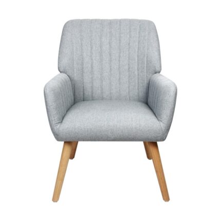 Oikiture Armchair Lounge Sofa Chair Fabric Accent Chairs Armchairs Couches Grey