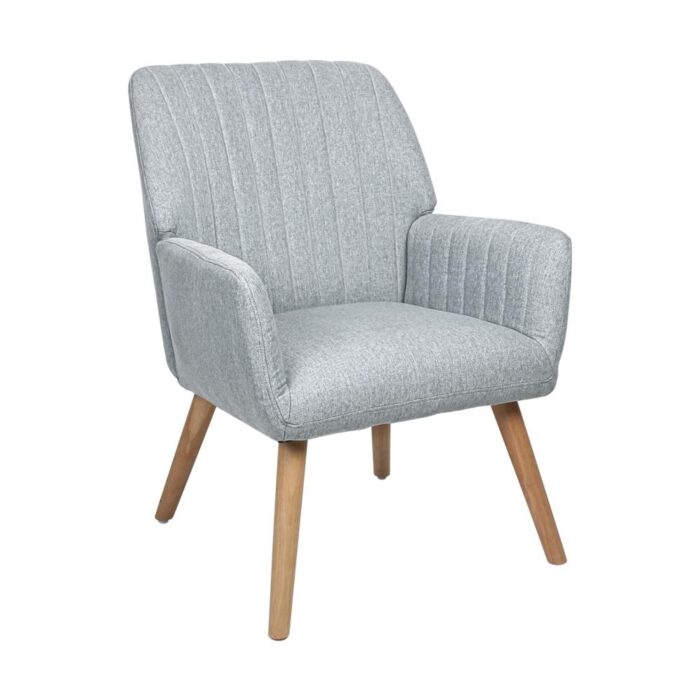 Oikiture Armchair Lounge Sofa Chair Fabric Accent Chairs Armchairs Couches Grey - Image 8
