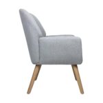 Oikiture Armchair Lounge Sofa Chair Fabric Accent Chairs Armchairs Couches Grey - Image 4