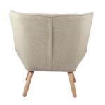 Oikiture Armchair Fabric Upholstered Tub Chair Beige - Image 4