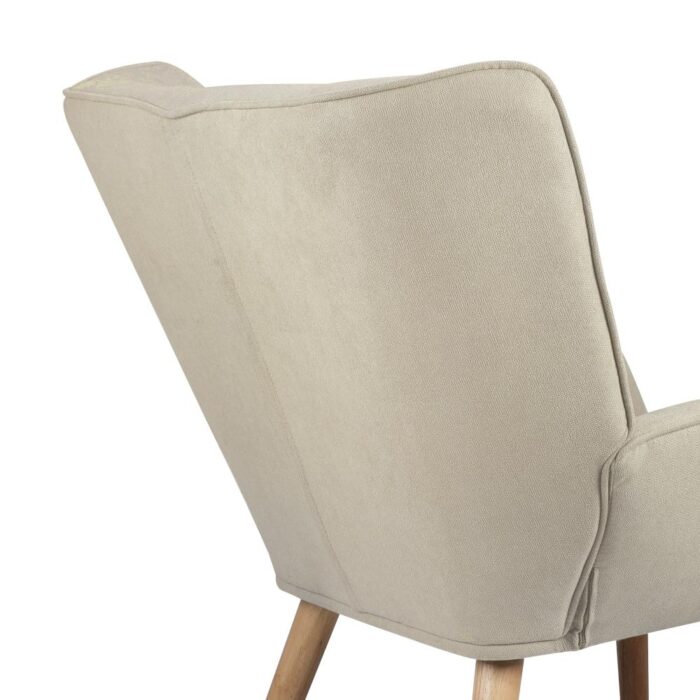 Oikiture Armchair Fabric Upholstered Tub Chair Beige - Image 2