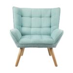 Oikiture Armchair Fabric Upholstered Tub Chair Blue