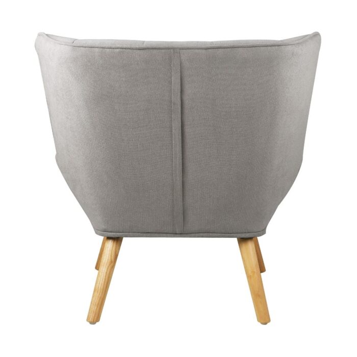 Oikiture Armchair Fabric Upholstered Tub Chair Grey - Image 6