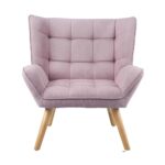 Oikiture Armchair Fabric Upholstered Tub Chair Pink