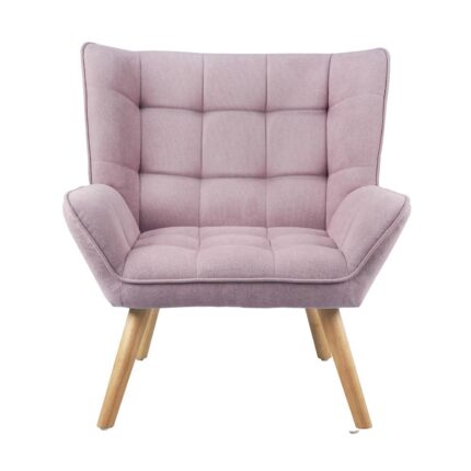 Oikiture Armchair Fabric Upholstered Tub Chair Pink