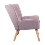 Oikiture Armchair Fabric Upholstered Tub Chair Pink - Image 6
