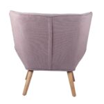 Oikiture Armchair Fabric Upholstered Tub Chair Pink - Image 8