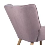 Oikiture Armchair Fabric Upholstered Tub Chair Pink - Image 7