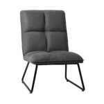 Oikiture Armchair Lounge Chair Accent Chairs Linen Fabric Upholstered Dark Grey