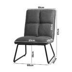 Oikiture Armchair Lounge Chair Accent Chairs Linen Fabric Upholstered Dark Grey - Image 6