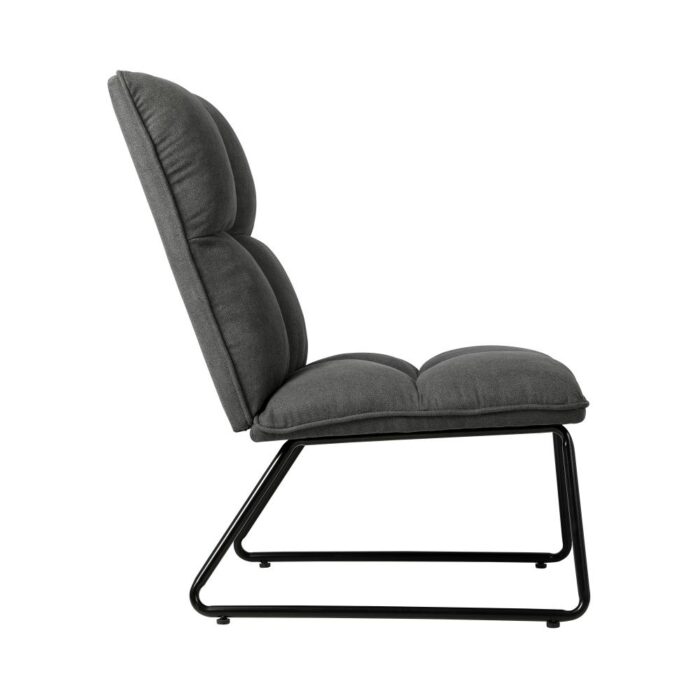 Oikiture Armchair Lounge Chair Accent Chairs Linen Fabric Upholstered Dark Grey - Image 4