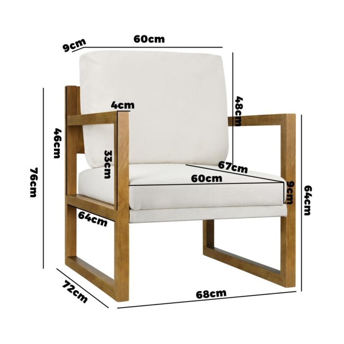 Oikiture Armchair Fabric Tub Couches - Image 8