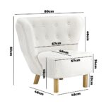 Oikiture Armchair Accent Couches Sofa White - Image 5