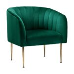 Oikiture Armchair Lounge Chair Accent Chairs Velvet Armchairs Sofa Couches Green - Image 2