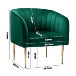 Oikiture Armchair Lounge Chair Accent Chairs Velvet Armchairs Sofa Couches Green - Image 4