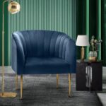 Oikiture Armchair Lounge Chair Accent Chairs Velvet Armchairs Sofa Couches Blue - Image 3