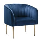 Oikiture Armchair Lounge Chair Accent Chairs Velvet Armchairs Sofa Couches Blue - Image 8