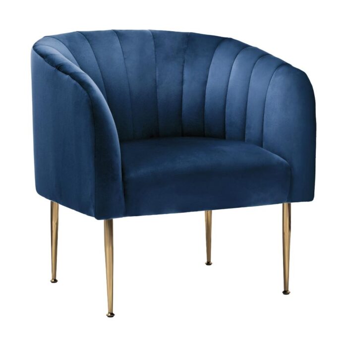 Oikiture Armchair Lounge Chair Accent Chairs Velvet Armchairs Sofa Couches Blue - Image 8