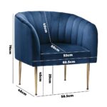 Oikiture Armchair Lounge Chair Accent Chairs Velvet Armchairs Sofa Couches Blue - Image 2