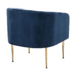Oikiture Armchair Lounge Chair Accent Chairs Velvet Armchairs Sofa Couches Blue - Image 4