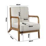 Oikiture Armchair Lounge Chair Accent Armchairs Couches Sofa Bedroom Wood - Image 5