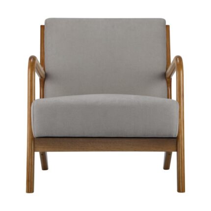 Oikiture Armchair Lounge Chair Accent Armchairs Couches Sofa Bedroom Wood Grey