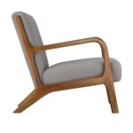 Oikiture Armchair Lounge Chair Accent Armchairs Couches Sofa Bedroom Wood Grey - Image 3