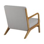 Oikiture Armchair Lounge Chair Accent Armchairs Couches Sofa Bedroom Wood Grey - Image 4