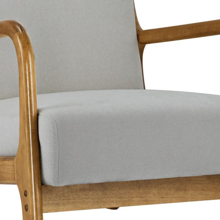 Oikiture Armchair Lounge Chair Accent Armchairs Couches Sofa Bedroom Wood Grey - Image 2