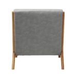 Oikiture Armchair Wood Couches Light Grey - Image 5