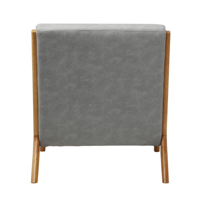 Oikiture Armchair Wood Couches Light Grey - Image 5