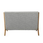 Oikiture Armchair 2 Seater Sofa Fabric Grey Pillows - Image 7