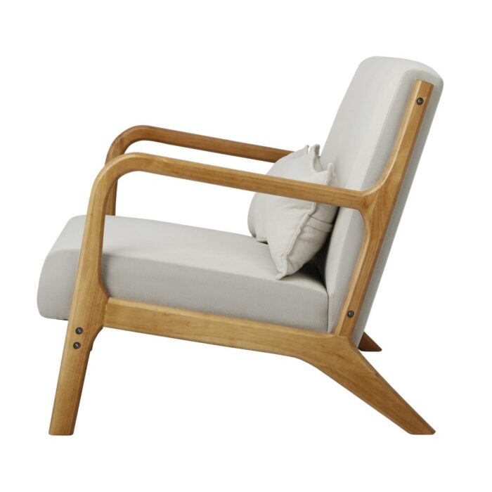 Oikiture Armchair Couch Pillows 2 Seater Fabric Beige - Image 6