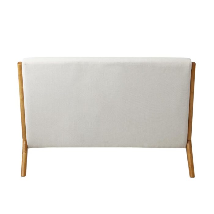 Oikiture Armchair Couch Pillows 2 Seater Fabric Beige - Image 3