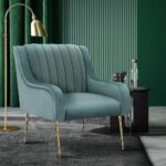 Oikiture Armchair Lounge Chair Accent Chairs Velvet Armchairs Sofa Couches Blue ​​​​​ - Image 5
