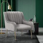 Oikiture Armchair Lounge Chair Accent Chairs Velvet Armchairs Sofa Couches Grey - Image 4