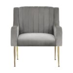Oikiture Armchair Lounge Chair Accent Chairs Velvet Armchairs Sofa Couches Grey