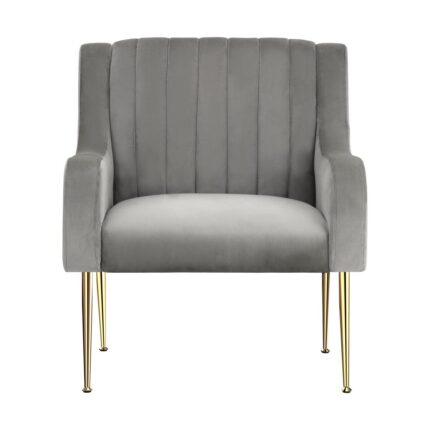 Oikiture Armchair Lounge Chair Accent Chairs Velvet Armchairs Sofa Couches Grey