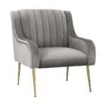 Oikiture Armchair Lounge Chair Accent Chairs Velvet Armchairs Sofa Couches Grey - Image 2