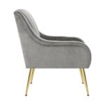 Oikiture Armchair Lounge Chair Accent Chairs Velvet Armchairs Sofa Couches Grey - Image 3