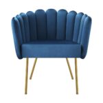 Oikiture Armchair Lounge Chair Accent Chairs Velvet Fabric Sofa Couches Blue