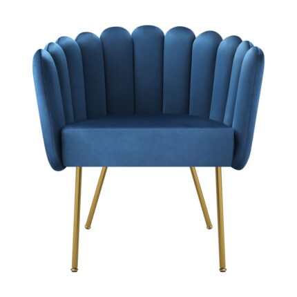 Oikiture Armchair Lounge Chair Accent Chairs Velvet Fabric Sofa Couches Blue