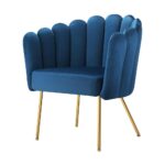 Oikiture Armchair Lounge Chair Accent Chairs Velvet Fabric Sofa Couches Blue - Image 5