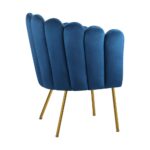 Oikiture Armchair Lounge Chair Accent Chairs Velvet Fabric Sofa Couches Blue - Image 2