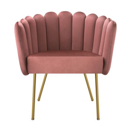 Oikiture Armchair Lounge Chair Accent Chairs Velvet Fabric Sofa Couches Pink